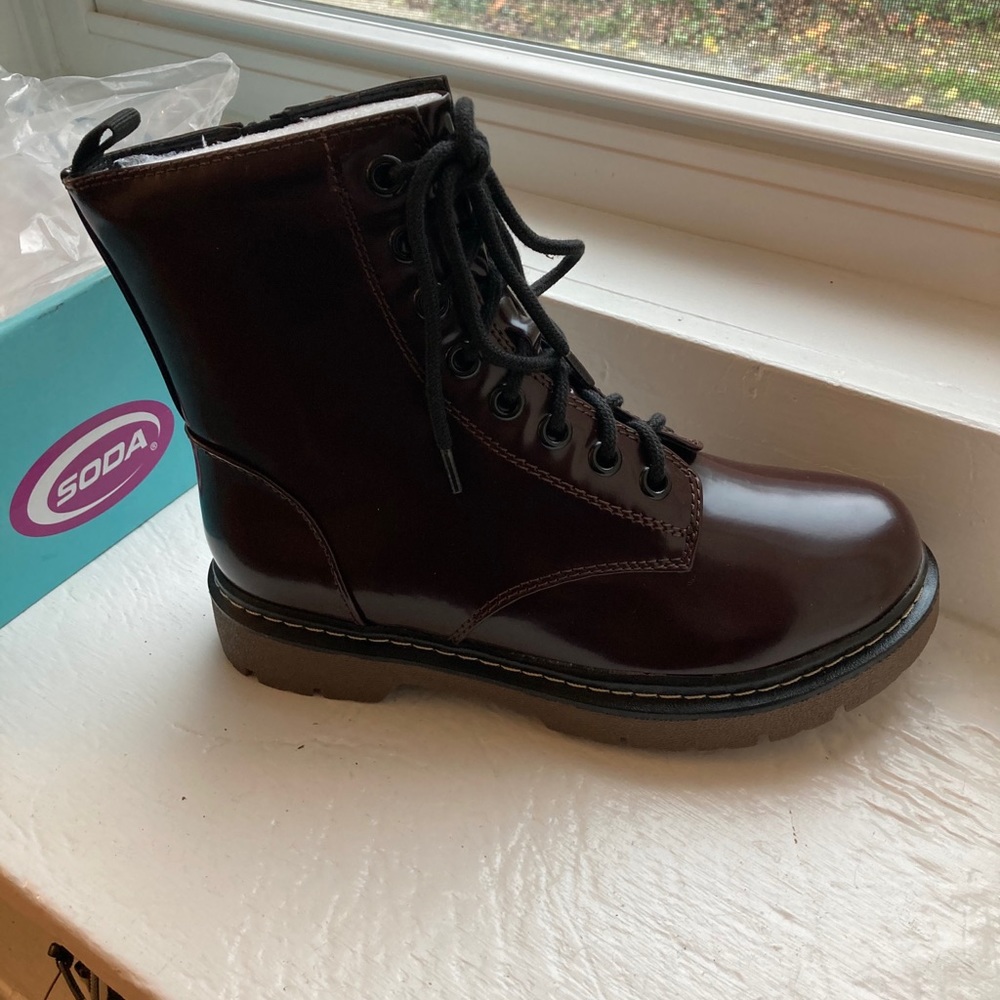 Red Pleather Boots